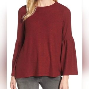 A.N.A Bell Sleeve Fleece Pullover Top size large